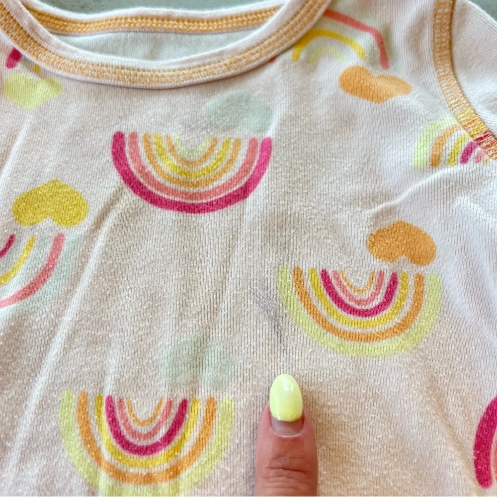 Nordstrom Glow In the Dark‎ Kids Toddler Rainbow Pajama Set Pink 3T